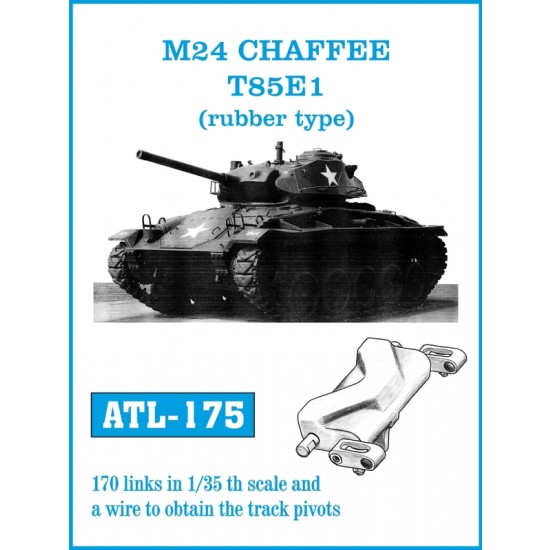 1/35 M24 Light Tank Chaffee T85E1 (Rubber Type) Metal Tracks (170 links)