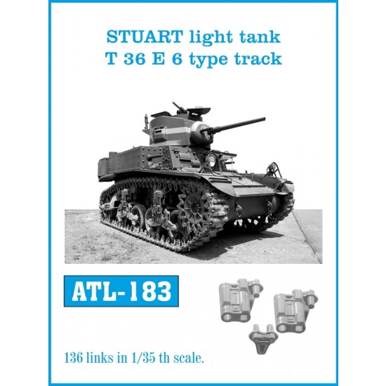 Metal Tracks for 1/35 Stuart Light Tank T 36 E 6 Type (136 links)