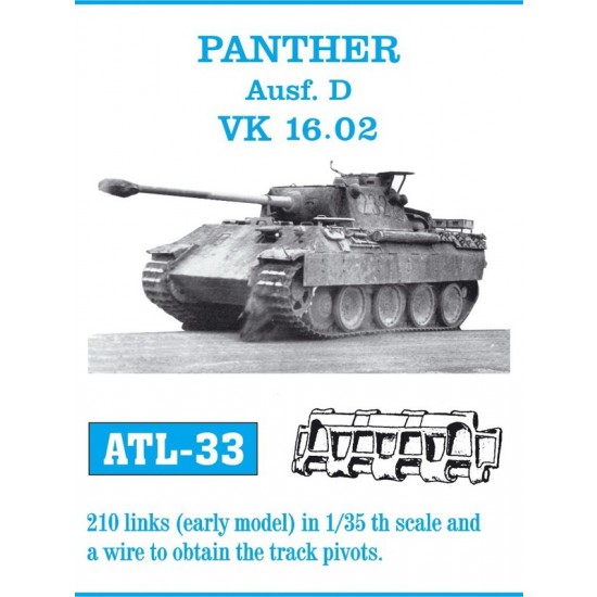Metal Tracks for 1/35 Panther Ausf. D / VK 16.02 (210 links)