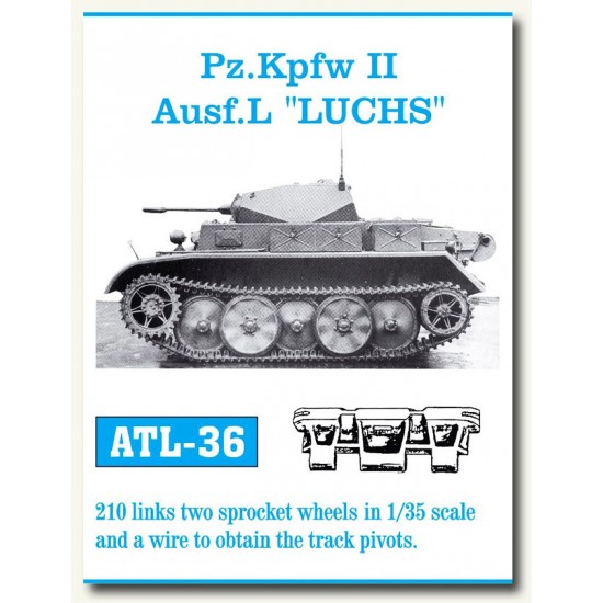 Metal Tracks for 1/35 Panzer II Ausf.L Luchs (210 links)