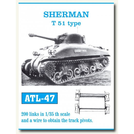 Metal Tracks for 1/35 US Sherman T51 Type (200 links)