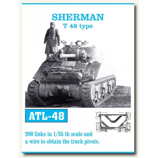 Metal Tracks for 1/35 US Sherman T48 Type (200 links)