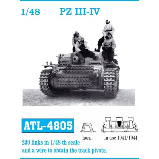 1/48 German Panzer III - IV (1941-1944) Metal Tracks (230 links)