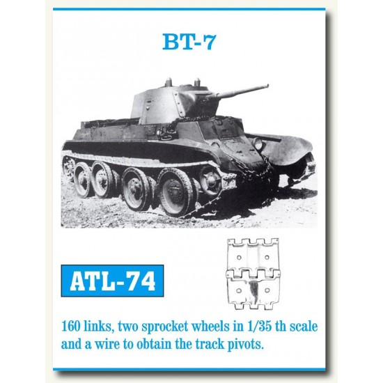 Metal Tracks for 1/35 Soviet BT-7 (160 links)