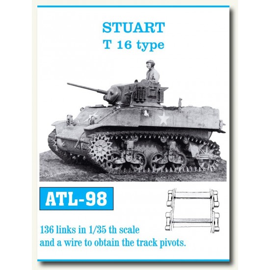 Metal Tracks for 1/35 Stuart T16 Type (136 links)