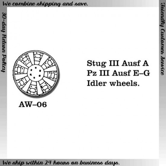 1/35 Stug III Ausf A, Panzer III Ausf E-G Idler Wheels