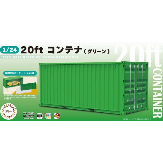 1/24 20ft Container #Green (L 252mm, W 101mm, H 110mm)