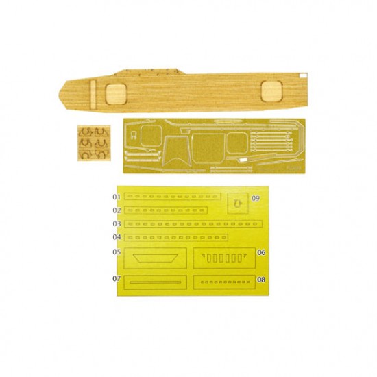 1/700 (TOKU94EX3) IJN Hiyo Upgrade Parts Wooden Deck Sticker & 25mm Gun (2pcs)