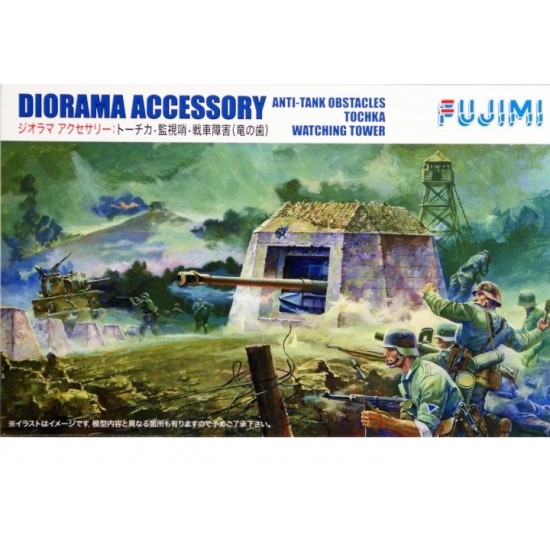 1/76 (WA31) Diorama Accessory Anti-Tank Obstacles, Tochka & Watching Tower