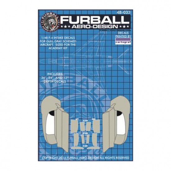 1/48 F-4 Intake Trunking #Gull Gray Phantoms Decals for Academy kits