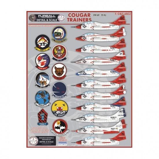 Decals for 1/48 Cougar Trainers Grumman F9F-8T/TF-9J