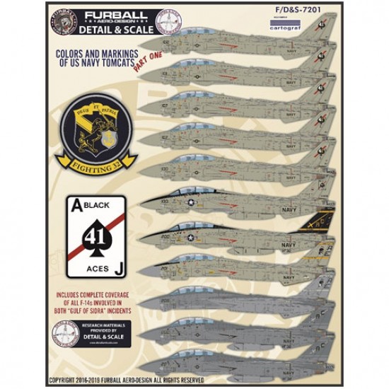 Decals for 1/72 USN Grumman F-14 Tomcats Colours & Markings Part I