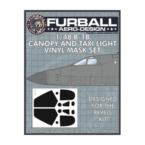 1/48 Rockwell B-1B Lancer Canopy and Taxi Lights Masking Set for Revell Kit