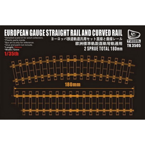 1/35 European Gauge Straight & Curved Rails (total: 180mm)