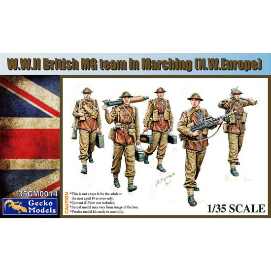 1/35 WWII British MG Team In Marching (N.W. Europe)