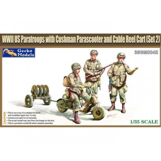 1/35 M53 Scooter Cushman w-RL-35 Cable Reel Cart Mod.1944 & US Paratroops #2