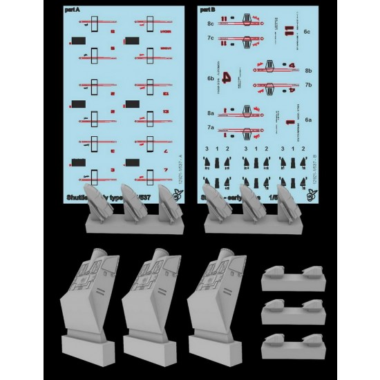 1/537 Federation Shuttles Early Types with Watter Decals