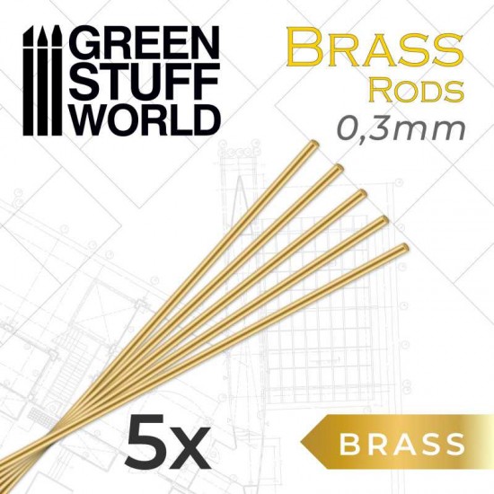Pinning Brass Rods 0.3mm (5pcs, each length: 250mm)