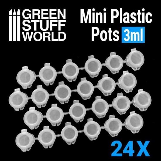 3ml Mini Plastic Pots (24pcs)