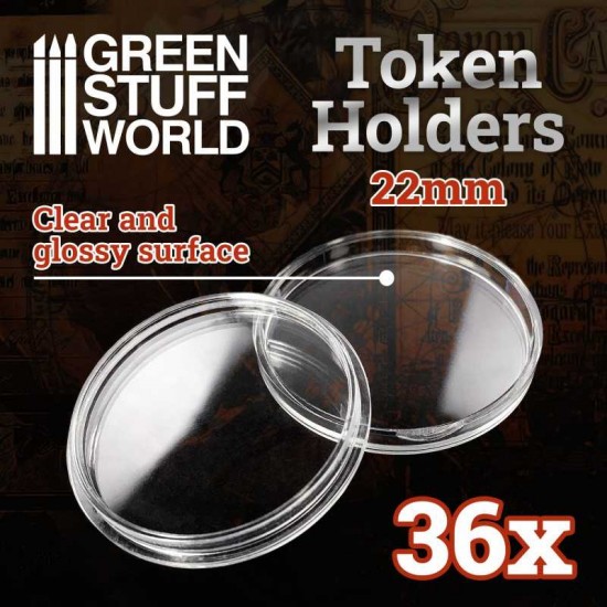 Token Holders (each up to 3mm thick and 22mm in diameter, 36pcs)