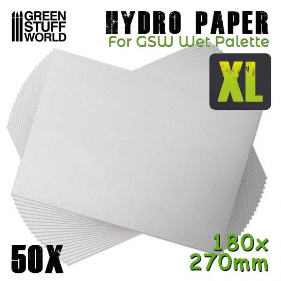 Hydro Paper XL (50 sheets, each 180x270mm) for Wet Palette