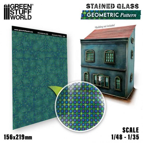 1/48, 1/35 Geometric Pattern Stained Glass (0.3mm thick, 156x219 mm)
