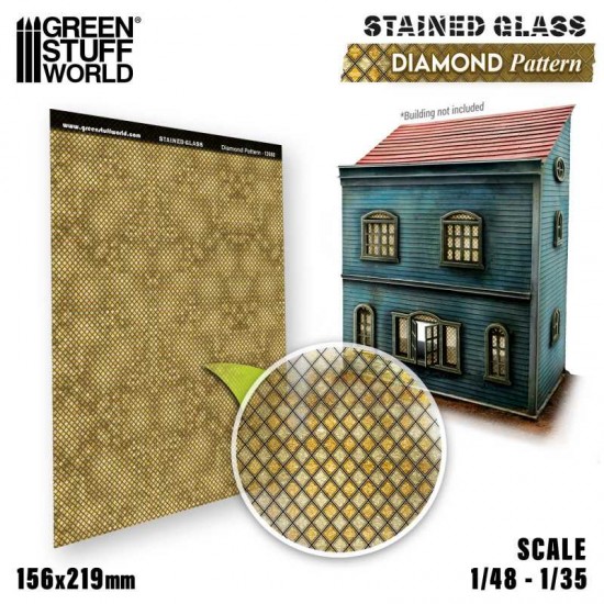 1/48, 1/35 Diamond Pattern Stained Glass (0.3mm thick, 156x219 mm)