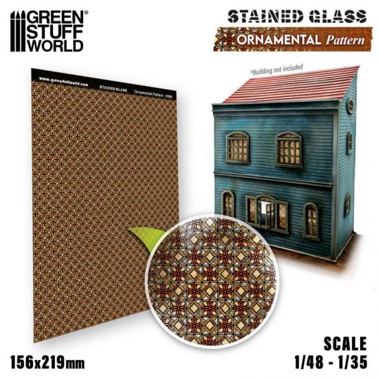 1/48, 1/35 Ornamental Pattern Stained Glass (0.3mm thick, 156x219 mm)