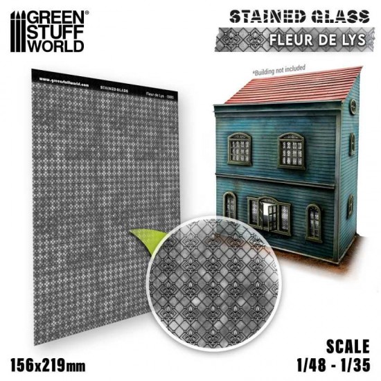 1/48, 1/35 Fleur de Lys Stained Glass (0.3mm thick, 156x219 mm)