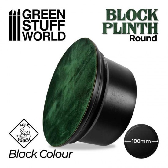 Round Block Plinth Black (Diameter: 10cm, Height: 9cm, Base: 11.5 cm)