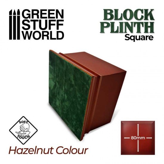Square Top Display Plinth Hazelnut Brown (Measurements: 8x8 cm)