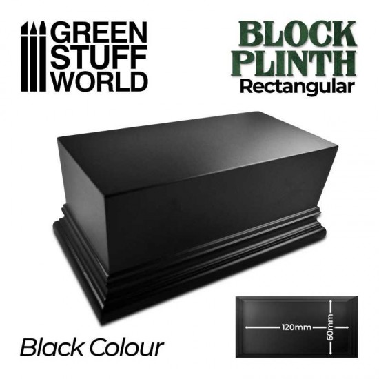 Rectangular Top Display Plinth Black (Measurements: 12x6cm)