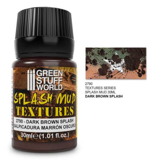 Splash Mud Textures - Dark Brown (30ml Acrylic Textured Paste)