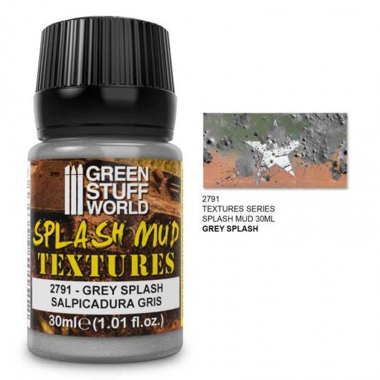 Splash Mud Textures - Grey (30ml Acrylic Textured Paste)