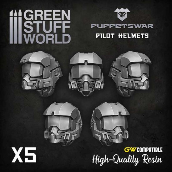 Puppetswar Pilot Helmets for 28/32mm Wargame Miniatures