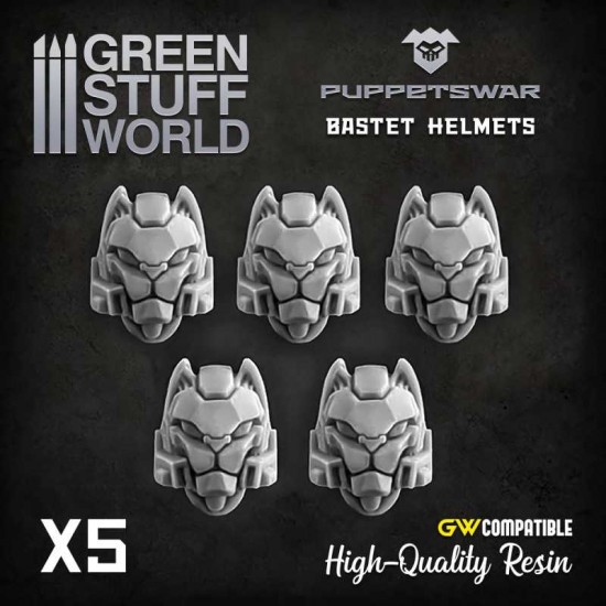 Puppetswar Bastet Helmets for 28/32mm Wargame Miniatures