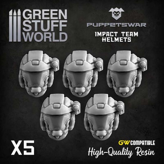 Puppetswar Impact Team Helmets for 28/32mm Wargame Miniatures