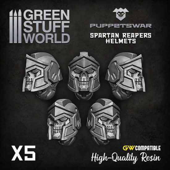 Puppetswar Spartan Reapers Helmets for 28/32mm Wargame Miniatures