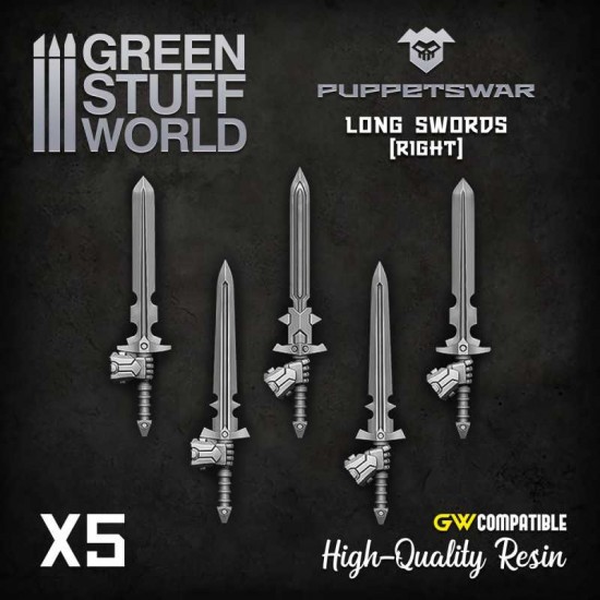 Puppetswar Long Swords - Right for 28/32mm Wargame Miniatures