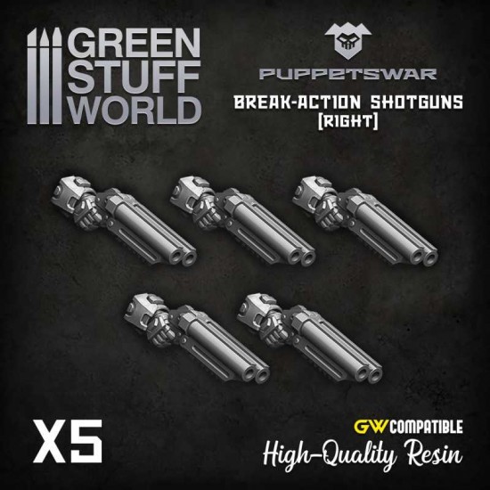 Puppetswar Break-action Shotguns - Right Hands for 28/32mm Wargame Miniatures
