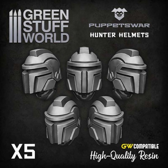 Puppetswar Hunter Helmets for 28/32mm Wargame Miniatures