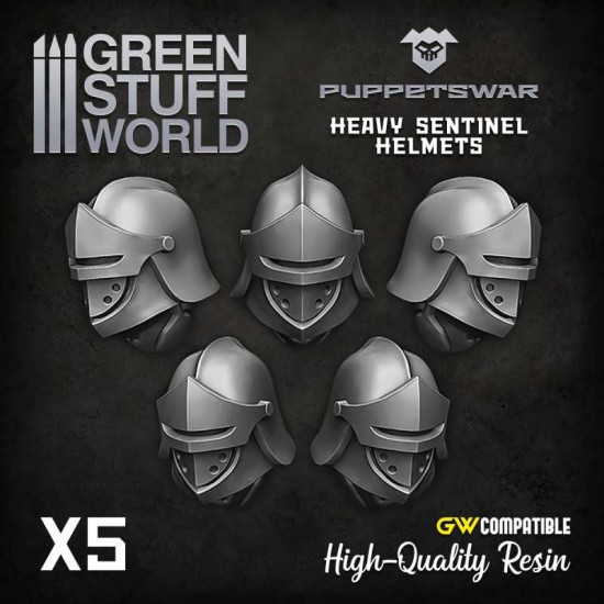 Puppetswar Heavy Sentinel Helmets for 28/32mm Wargame Miniatures