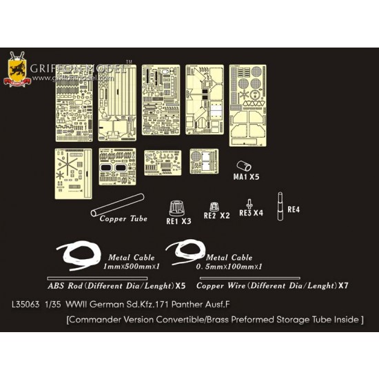 1/35 WWII German SdKfz.171 Panther Ausf.F Detail Set for Dragon kits #6403/6799