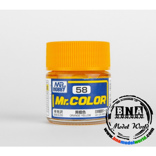 Solvent-Based Acrylic Paint - Semi-Gloss Orange Yellow (10ml)