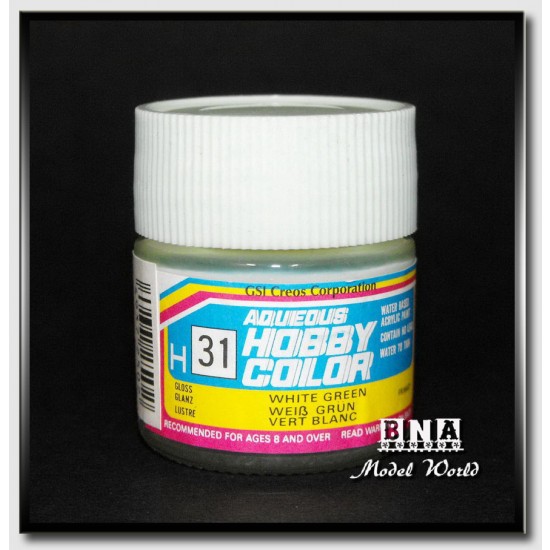 Water-Based Acrylic Paint - Gloss White Green (10ml)