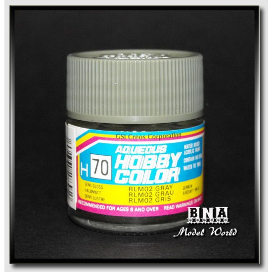 Water-Based Acrylic Paint - Semi-Gloss RLM02 Grey (10ml)