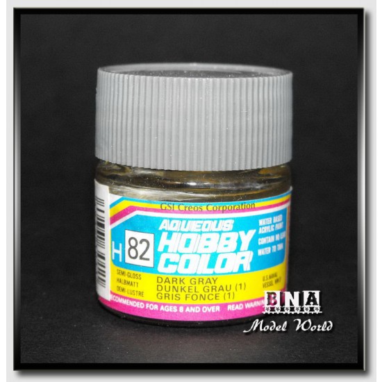 Water-Based Acrylic Paint - Semi-Gloss Dark Grey 1 (10ml)