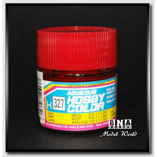 11136 Red Water-Based Acrylic Paint - Gloss Red (FS 11136) 10ml GSI Creos H327