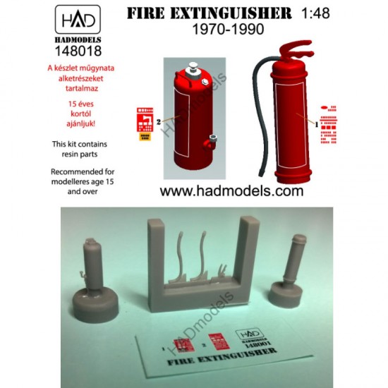 1/48 Fire Extinguisher 70s/80s/Early 90s (2 types + decal)