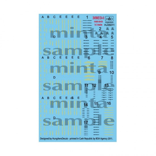 Decals for 1/35 3M9ME/Sa-6 Missiles Stencils 